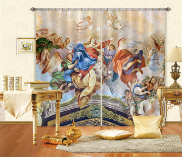 3D Mother Wreath 024 Curtains Drapes Curtains AJ Creativity Home 