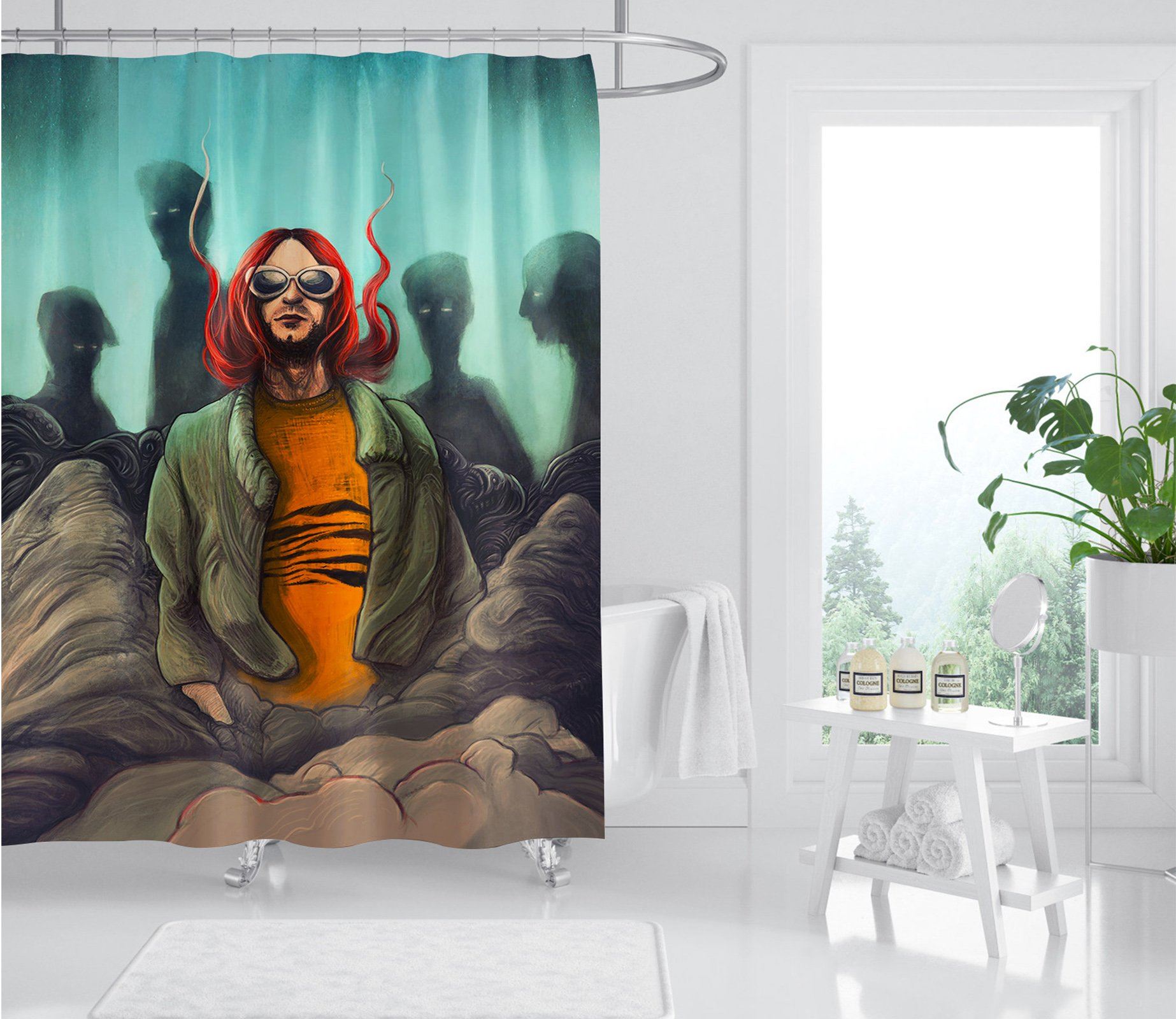 3D Red-Haired Man 035 Shower Curtain 3D Shower Curtain AJ Creativity Home 