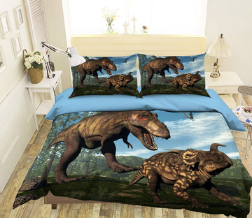 3D Tyrannosaurus Rex 061 Bed Pillowcases Quilt Wallpaper AJ Wallpaper 