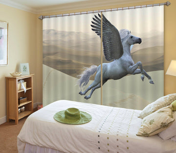 3D Desert Unicorns 115 Curtains Drapes Curtains AJ Creativity Home 