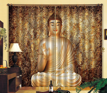 3D Buddha Meditating 061 Curtains Drapes Curtains AJ Creativity Home 