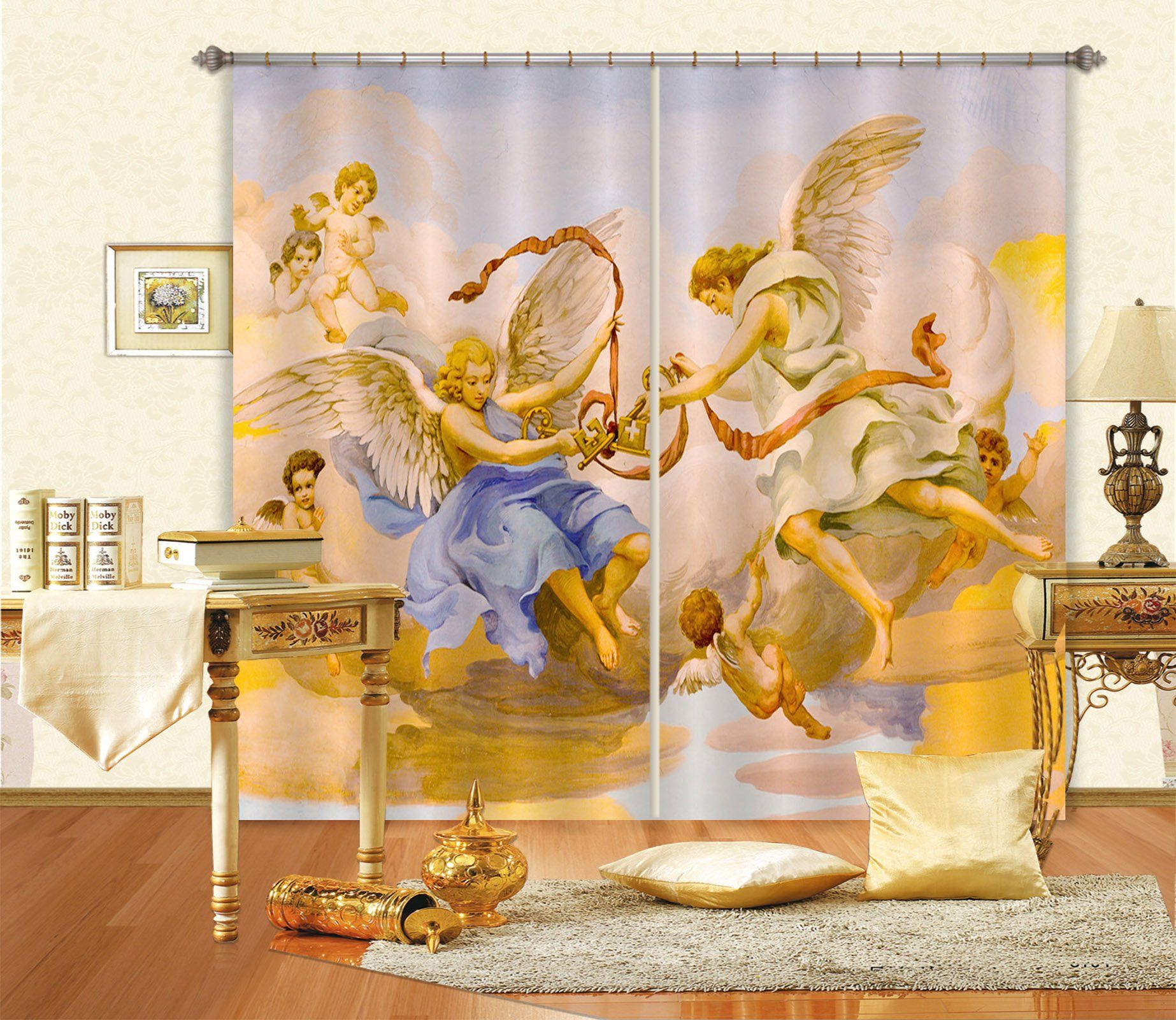 3D Key Ribbon 055 Curtains Drapes Curtains AJ Creativity Home 