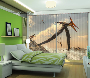 3D Pterosaur Flying 142 Curtains Drapes Curtains AJ Creativity Home 
