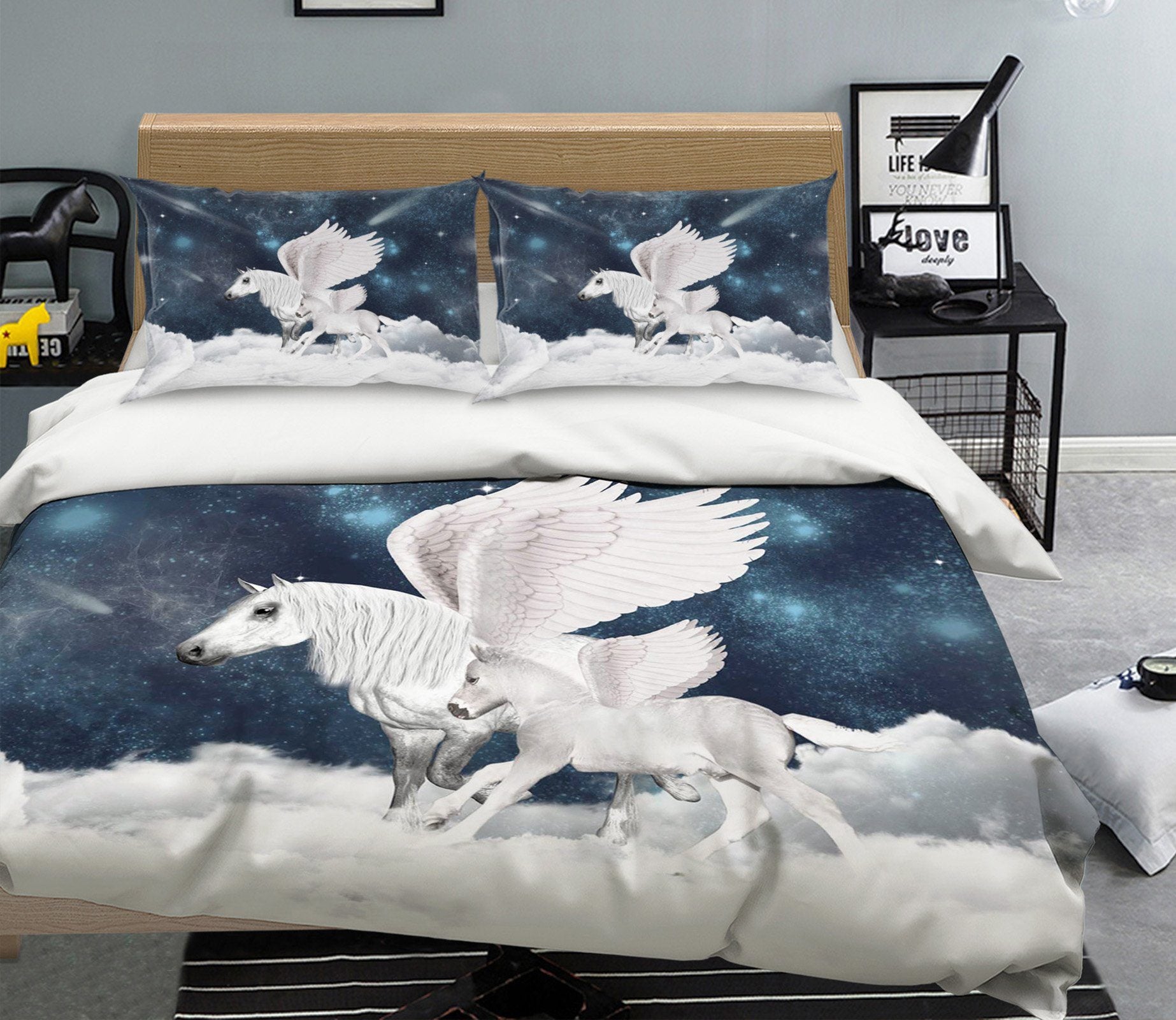 3D Mother And Child Unicorn 036 Bed Pillowcases Quilt Wallpaper AJ Wallpaper 