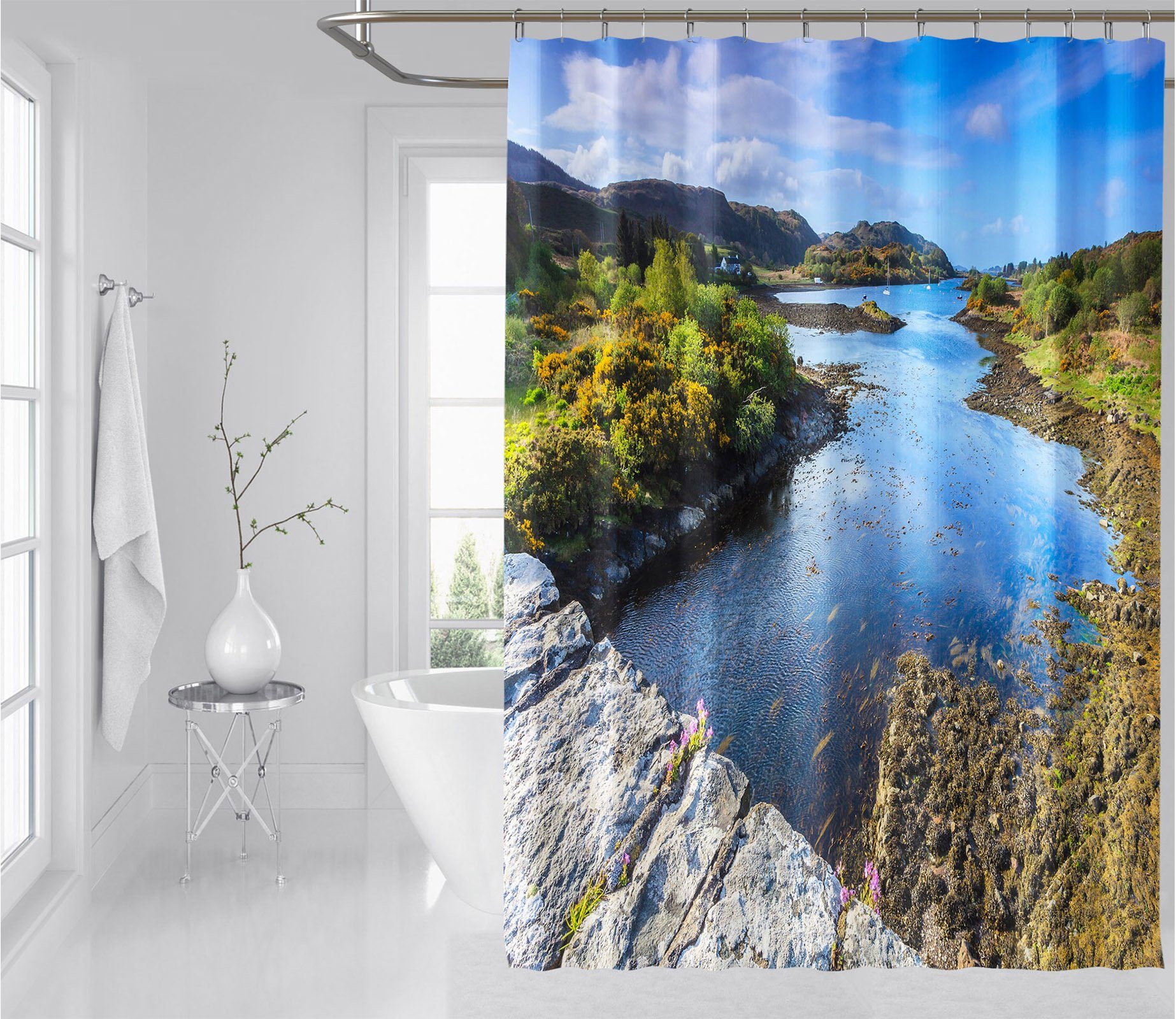 3D Small Island Seaside 017 Shower Curtain 3D Shower Curtain AJ Creativity Home 