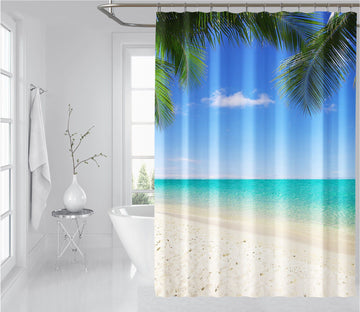 3D Beach Pit Sea 044 Shower Curtain 3D Shower Curtain AJ Creativity Home 
