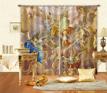 3D Cross Ray 017 Curtains Drapes Curtains AJ Creativity Home 