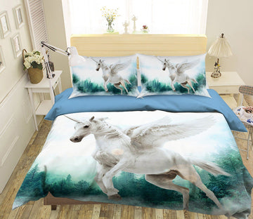 3D Spread Wings Unicorn 020 Bed Pillowcases Quilt Wallpaper AJ Wallpaper 