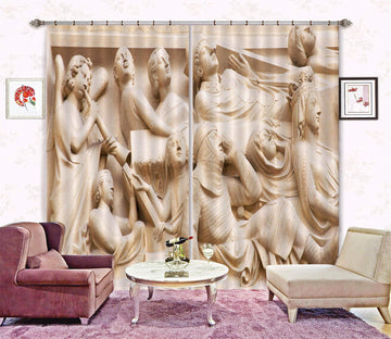 3D Playing The Flute 002 Curtains Drapes Curtains AJ Creativity Home 