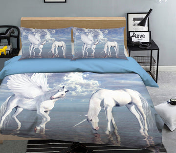 3D Drink Water Unicorn 039 Bed Pillowcases Quilt Wallpaper AJ Wallpaper 