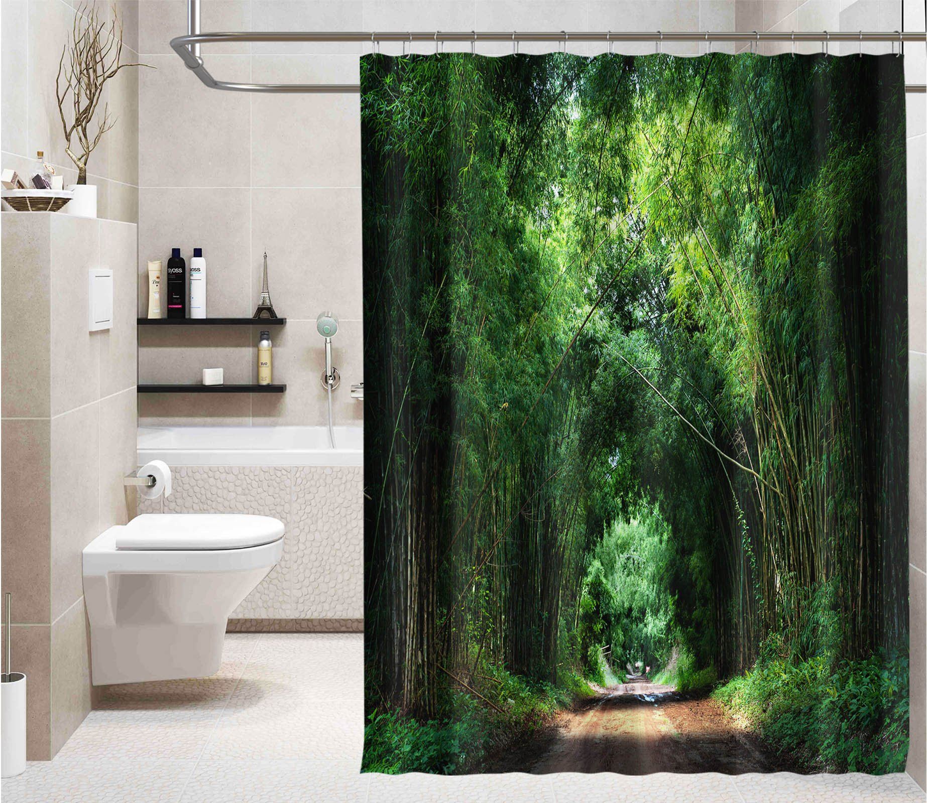 3D Deep Forest 025 Shower Curtain 3D Shower Curtain AJ Creativity Home 