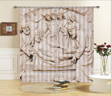 3D Lifting The Elderly 012 Curtains Drapes Curtains AJ Creativity Home 