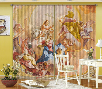3D Old Man Crown 026 Curtains Drapes Curtains AJ Creativity Home 