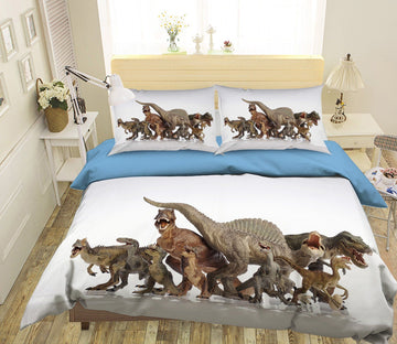 3D Dinosaur Group 074 Bed Pillowcases Quilt Wallpaper AJ Wallpaper 