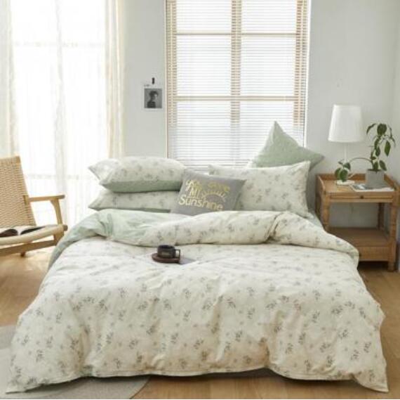 3D Light Green Floral 14141 Bed Pillowcases Quilt