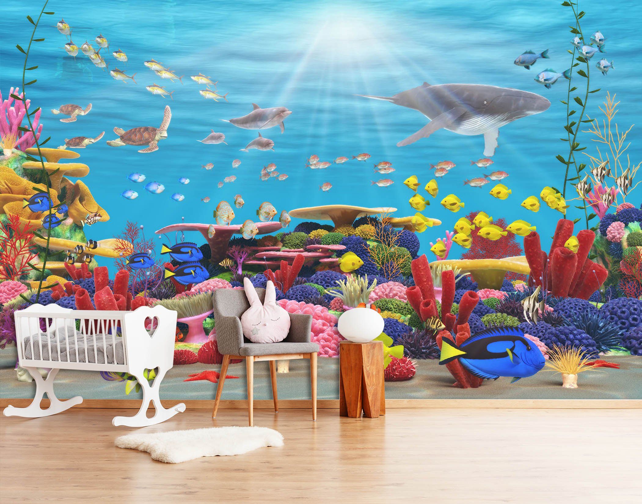 3D Sunshine Sea Bottom Fish 572 Wallpaper AJ Wallpaper 2 
