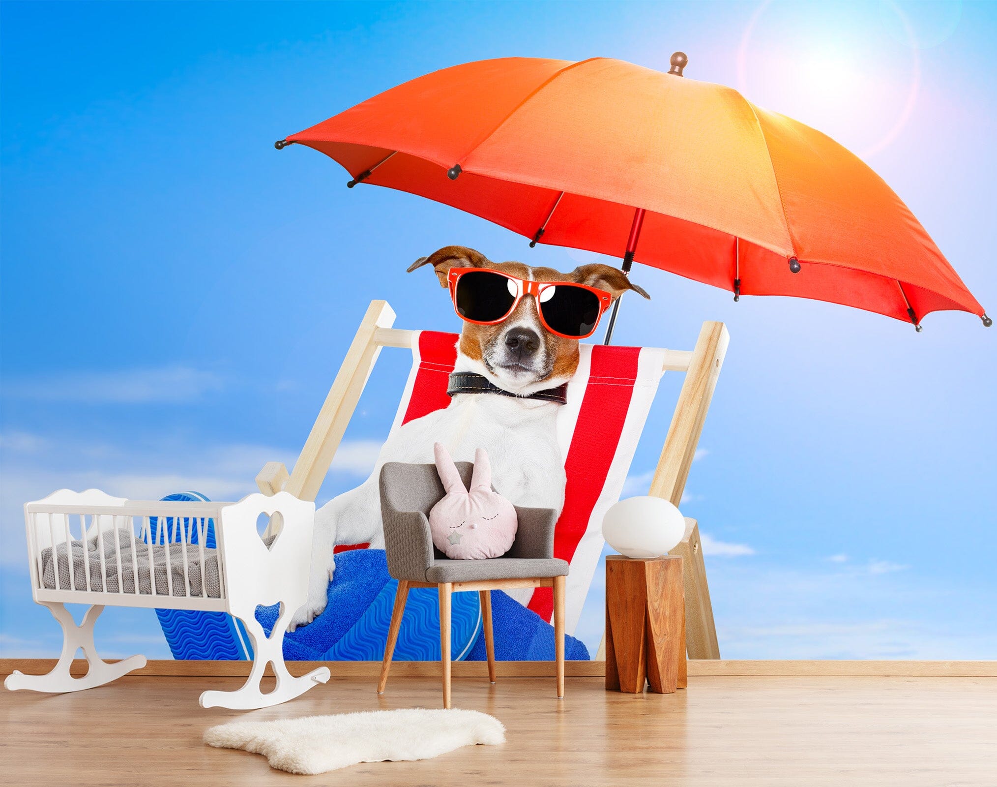 3D Puppy Umbrella 371 Wall Murals Wallpaper AJ Wallpaper 2 