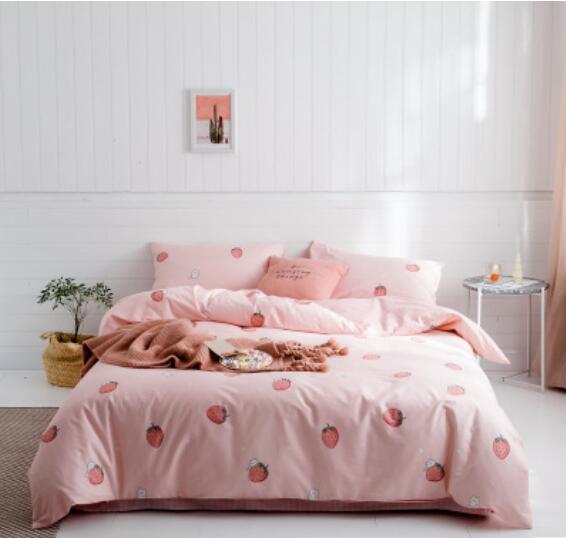 3D Pink Strawberry 40089 Bed Pillowcases Quilt