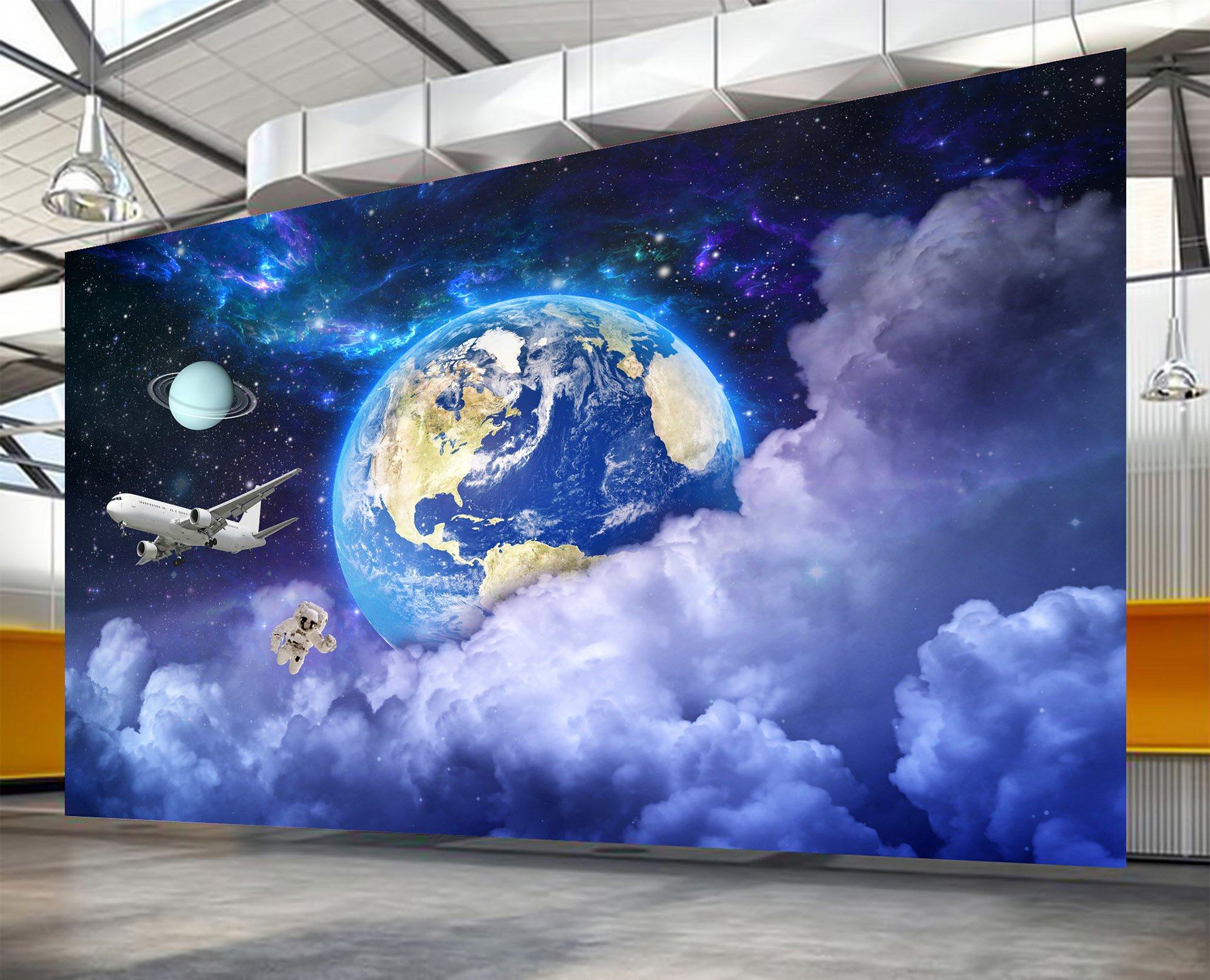 3D Earth Airplane Cloud 310 Wallpaper AJ Wallpaper 