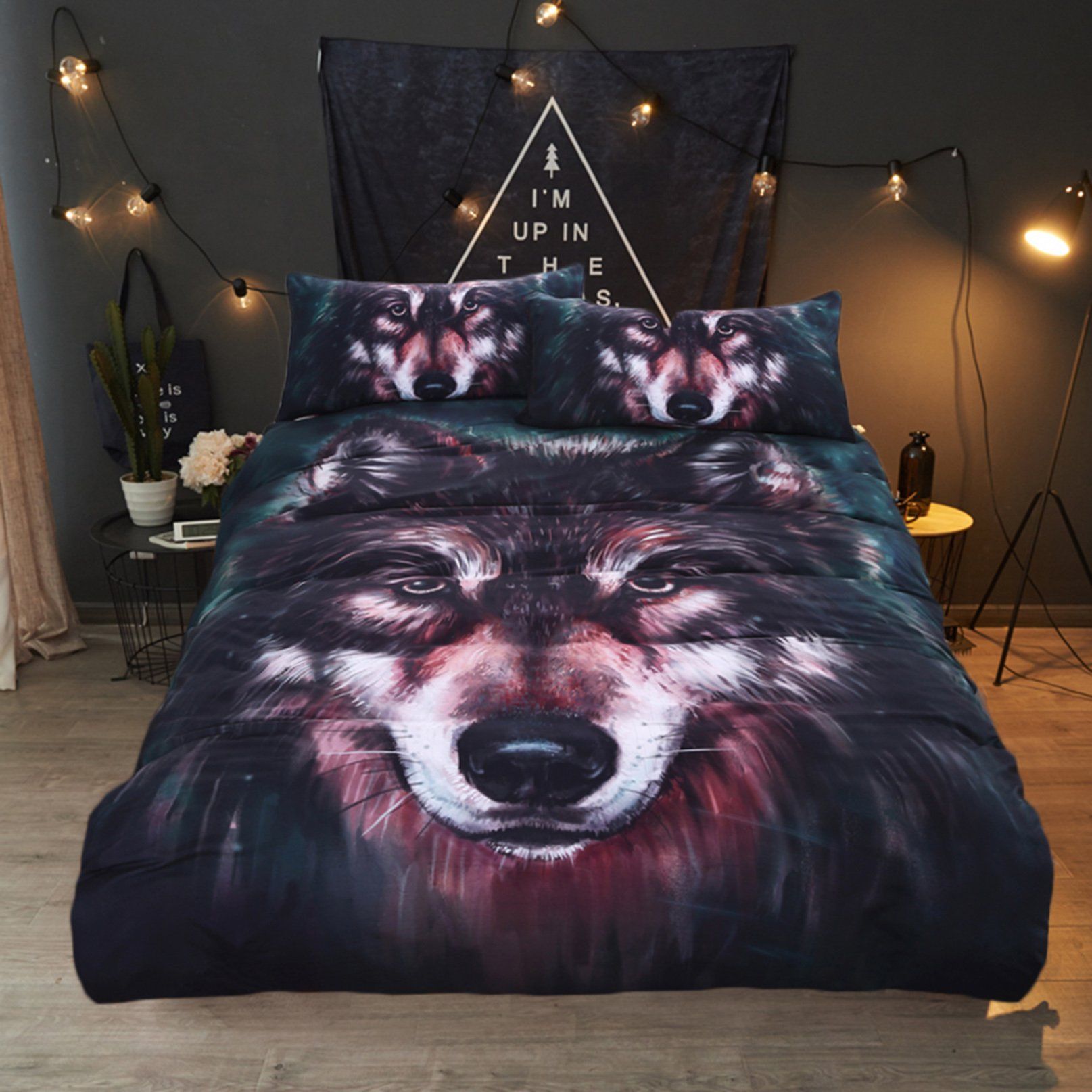 3D Oil Painting Wolf 222 Bed Pillowcases Quilt Wallpaper AJ Wallpaper 