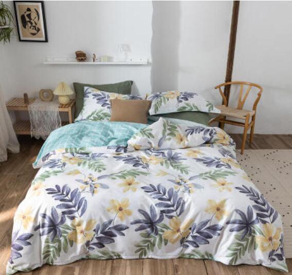 3D Yellow Flower Leaves 30328 Bed Pillowcases Quilt