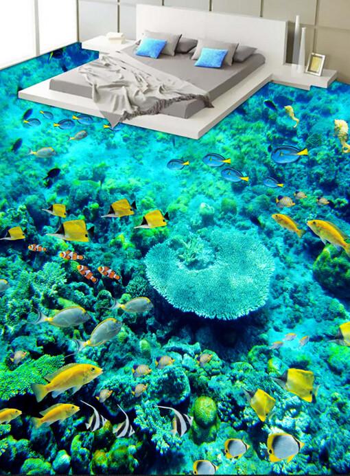 3D Bright Pretty Ocean Floor Mural Wallpaper AJ Wallpaper 2 