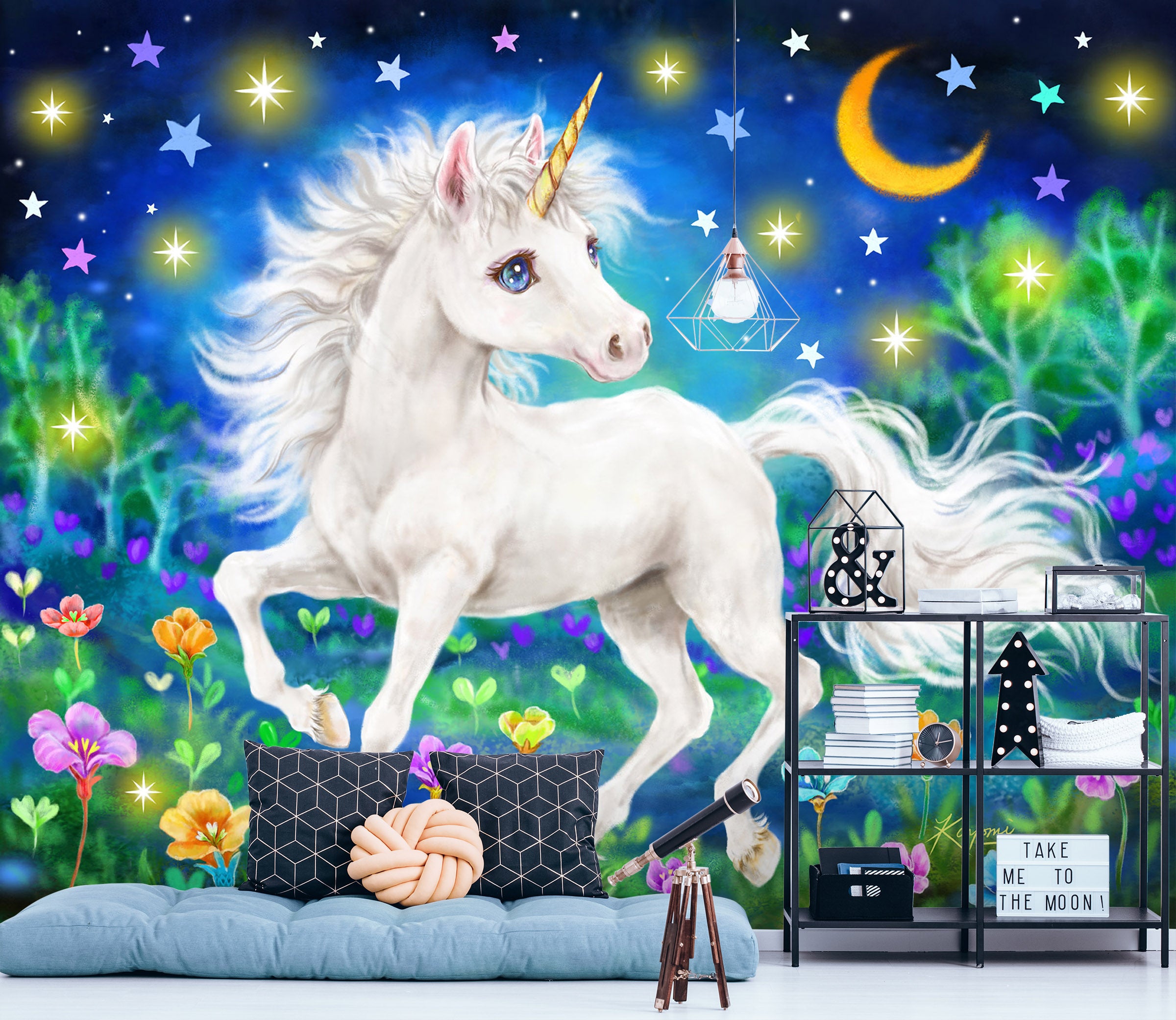 3D Unicorn Star 5412 Kayomi Harai Wall Mural Wall Murals