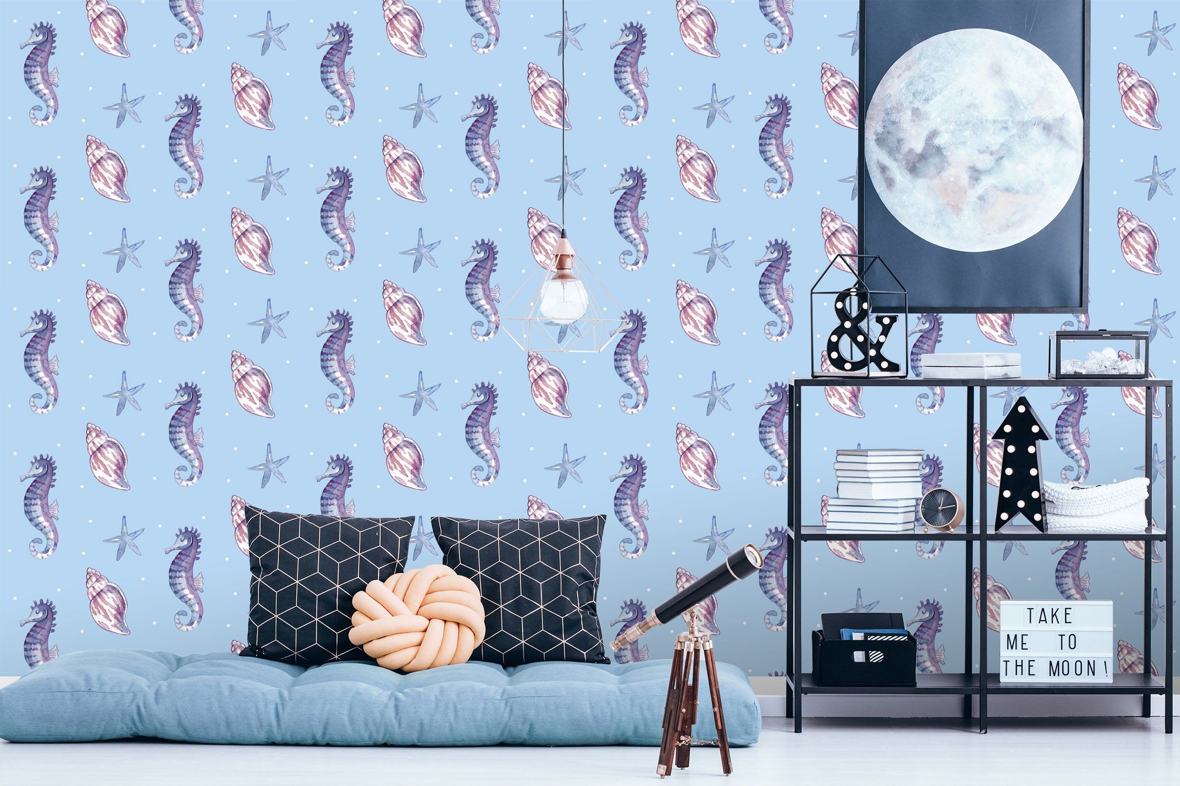 3D Seashell Hippocampus 487 Wallpaper AJ Wallpaper 