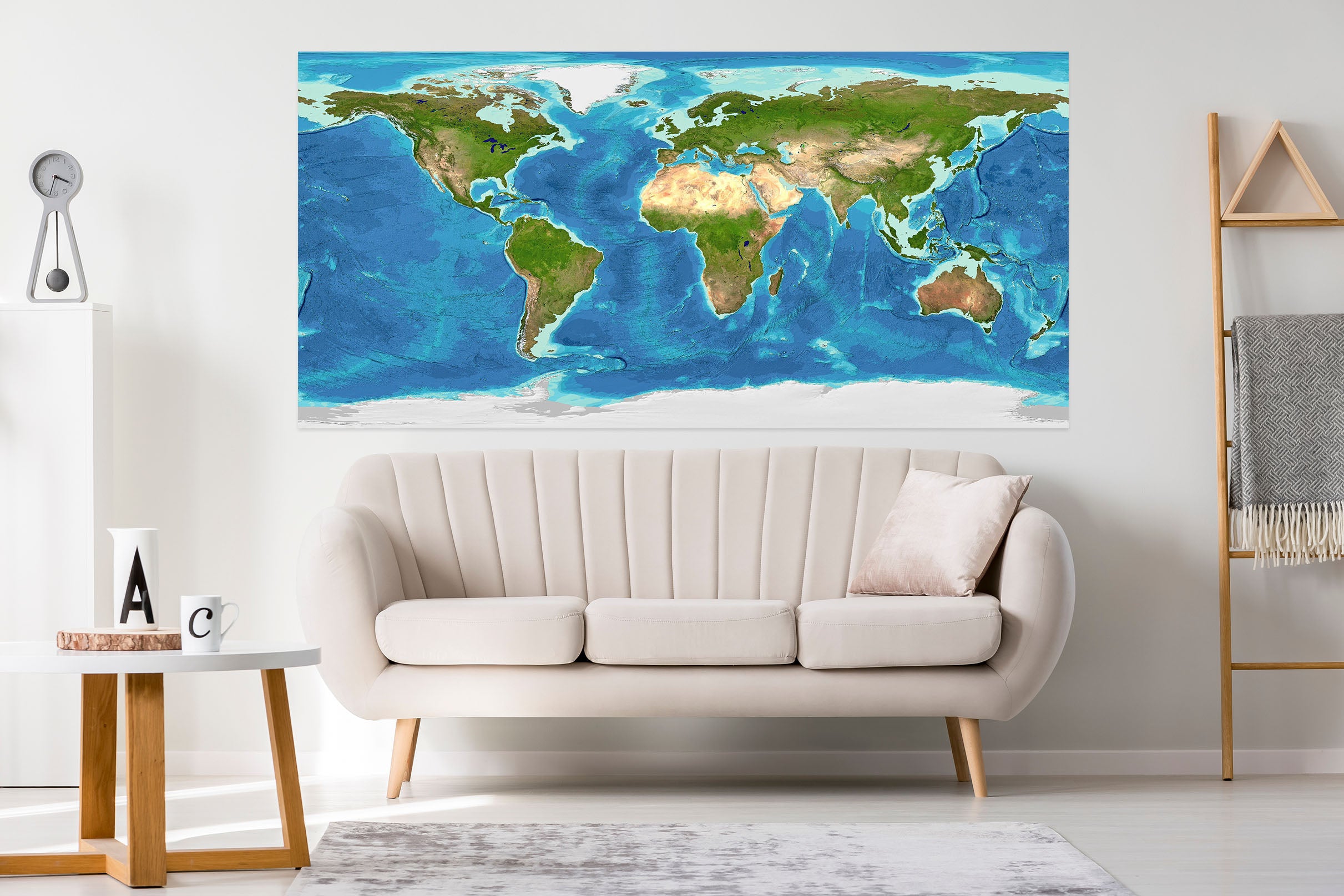 3D Green Land 277 World Map Wall Sticker