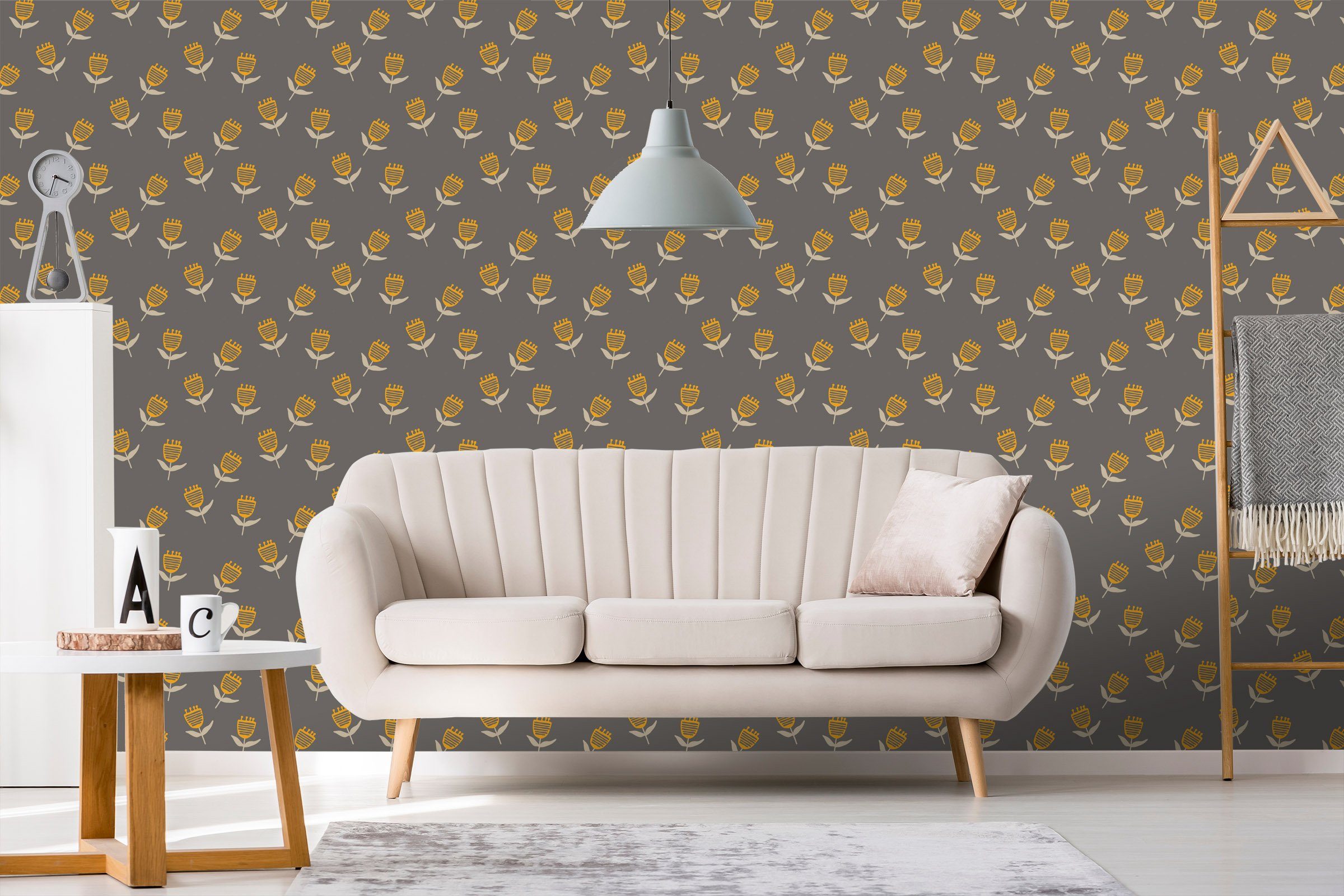 3D Graffiti Yellow Flower 601 Wallpaper AJ Wallpaper 