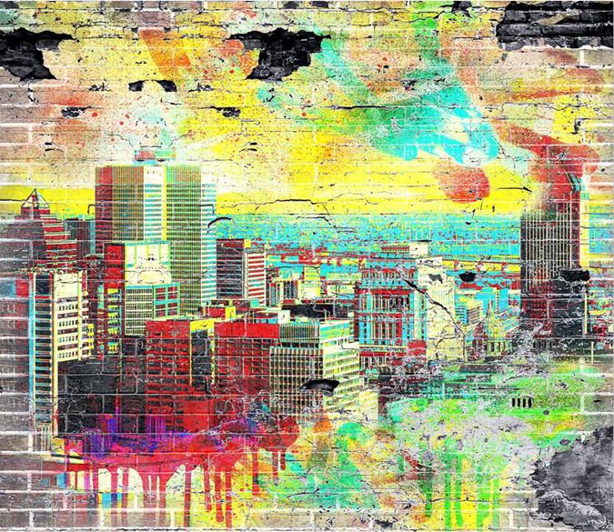 3D Graffiti City Colorful 768 Wallpaper AJ Wallpaper 
