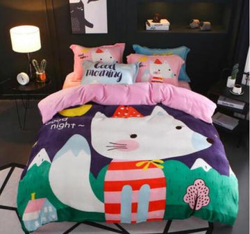3D Cartoon Mouse 17014 Bed Pillowcases Quilt