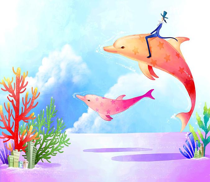 3D Jumping Dolphin 229 Wallpaper AJ Wallpapers 