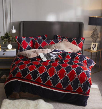 3D Red And Black Diamond 20008 Bed Pillowcases Quilt