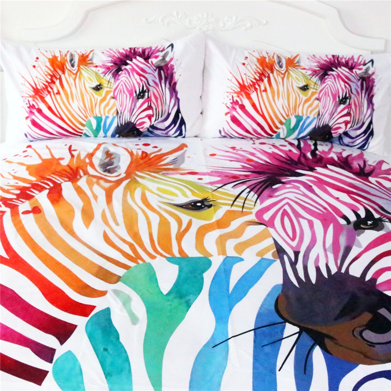 3D Rainbow Zebra 130 Bed Pillowcases Quilt Wallpaper AJ Wallpaper 