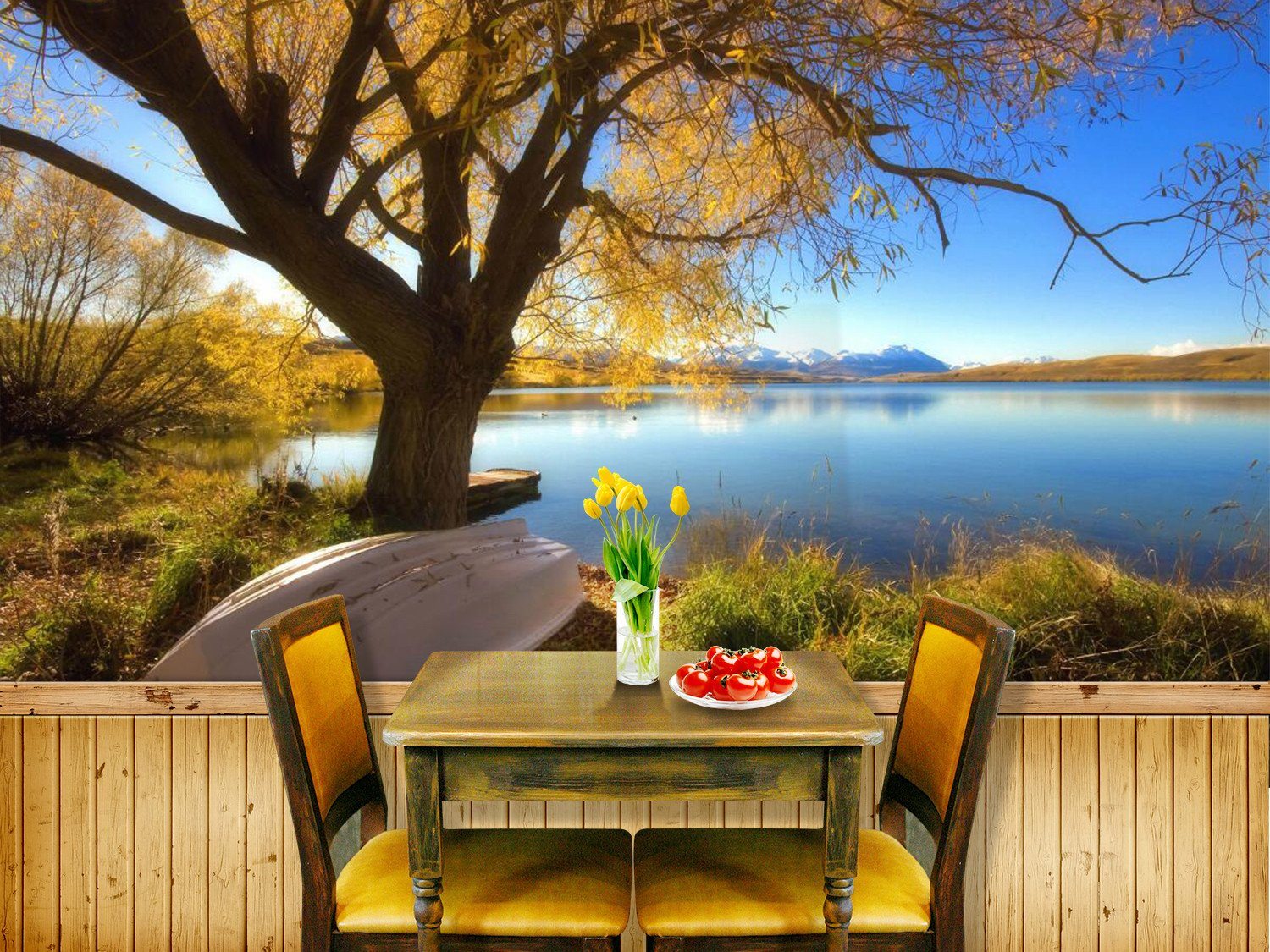 Lakeside Boat 7 Wallpaper AJ Wallpaper 