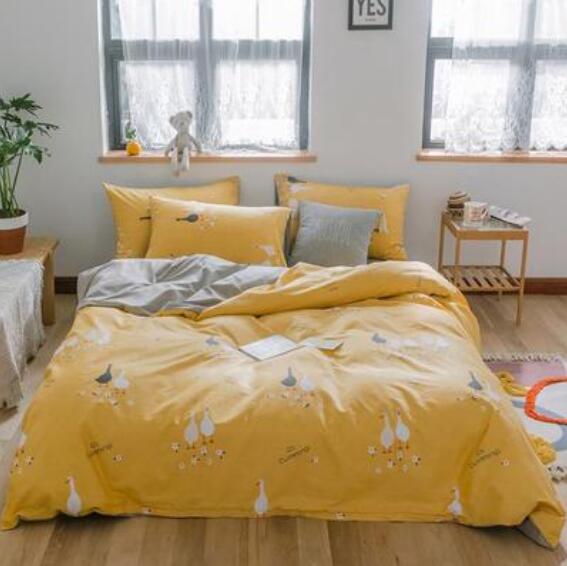 3D Yellow Bottom Goose 15007 Bed Pillowcases Quilt