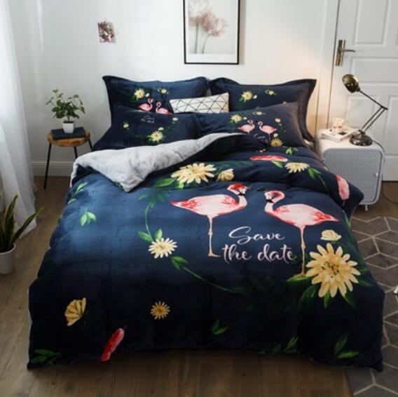 3D Flamingo Flowers 18024 Bed Pillowcases Quilt