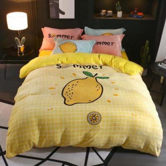 3D Cartoon Lemon 17029 Bed Pillowcases Quilt