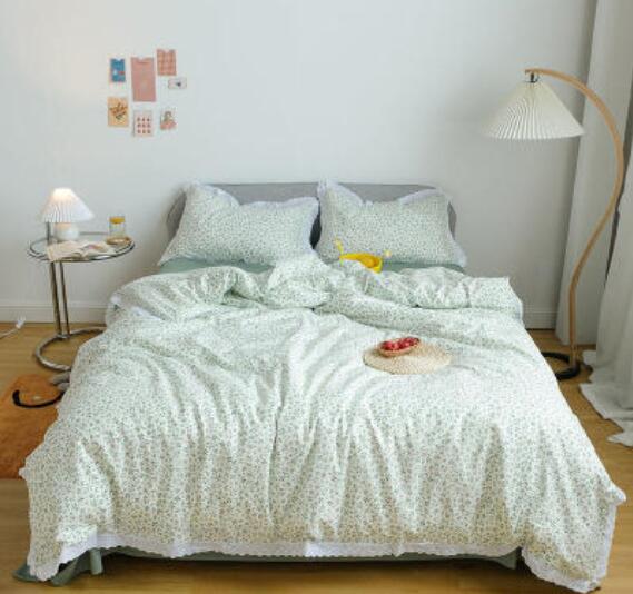 3D Light Green Floral 40244 Bed Pillowcases Quilt