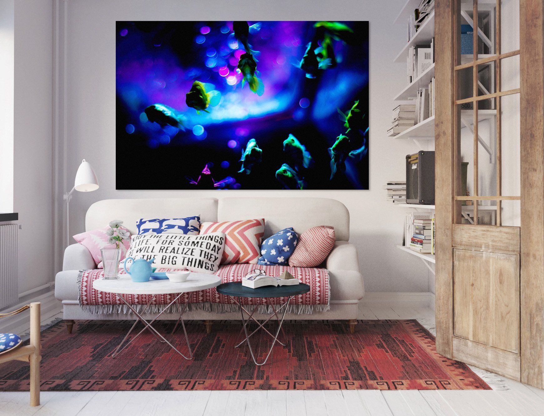 3D Blue Rays 012 Noirblanc777 Wall Sticker Wallpaper AJ Wallpaper 2 