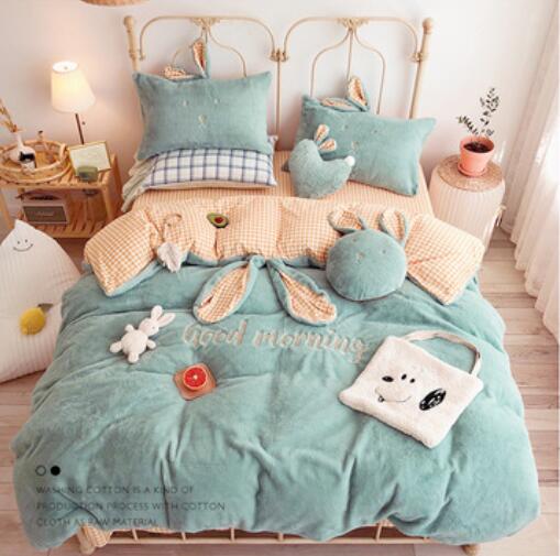 3D Light Green 40022 Bed Pillowcases Quilt