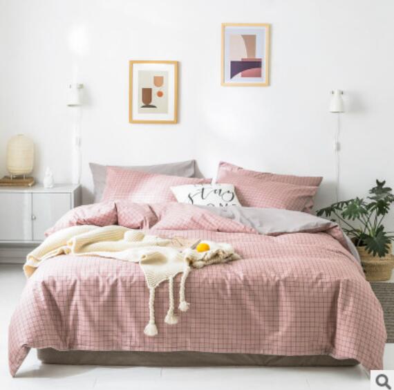 3D Pink Grid 14171 Bed Pillowcases Quilt