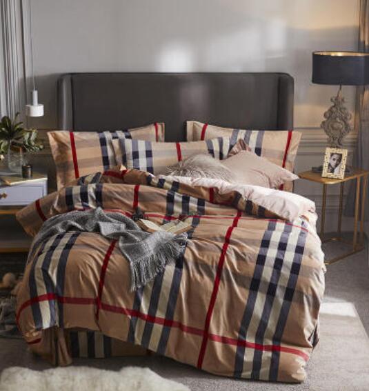 3D Dark Brown Plaid 20015 Bed Pillowcases Quilt