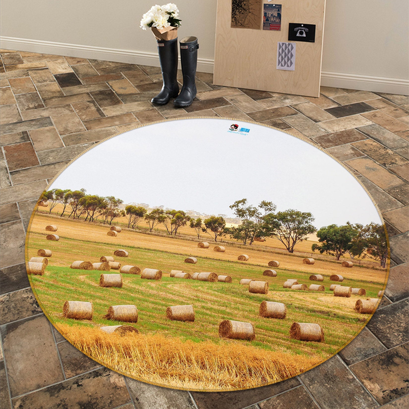 3D Paddy 74136 Round Non Slip Rug Mat