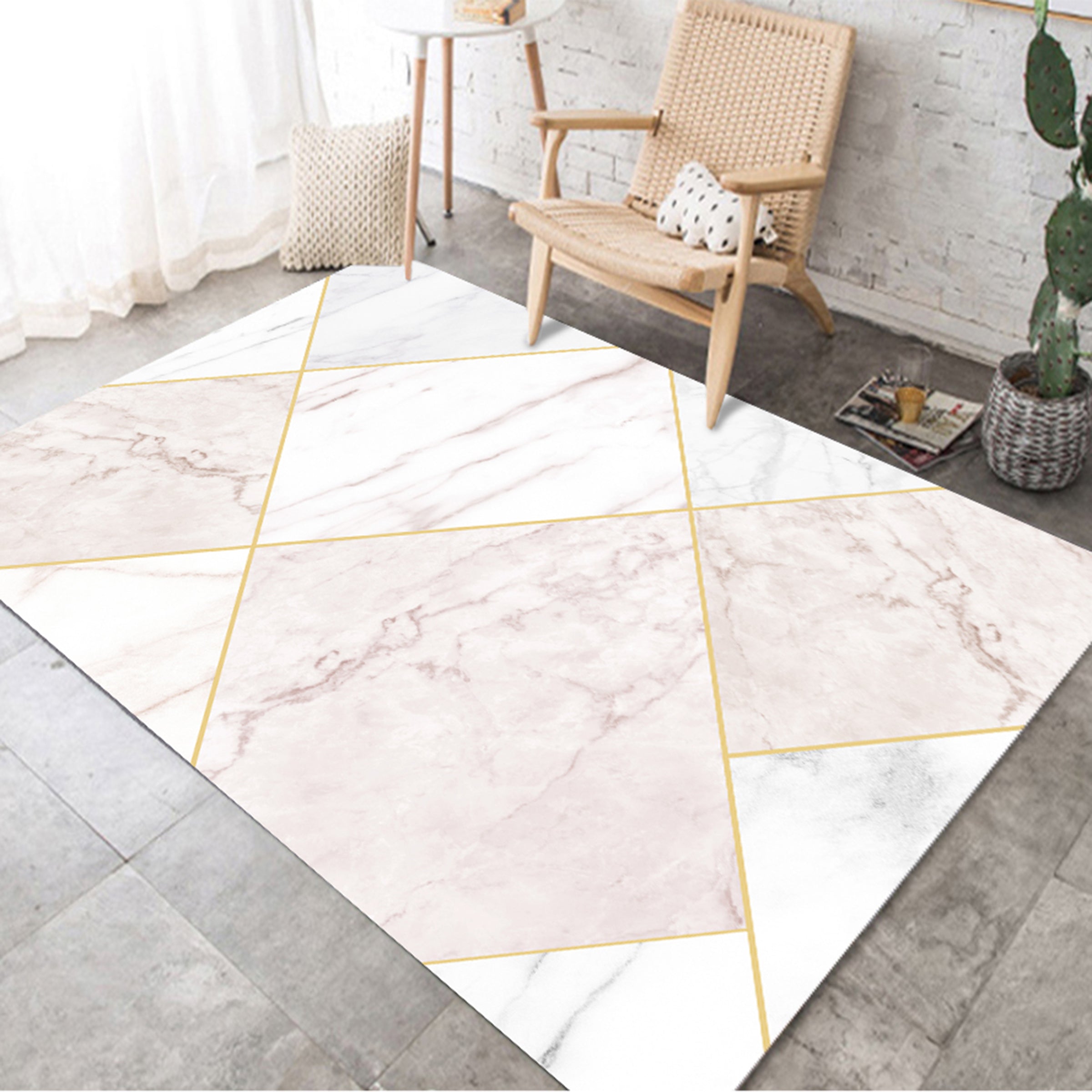3D Colored Marble Pattern WG255 Non Slip Rug Mat Mat AJ Creativity Home 