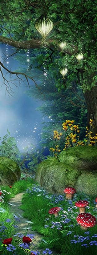 3D forest night scenery door mural Wallpaper AJ Wallpaper 