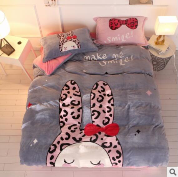 3D Leopard Rabbit 18029 Bed Pillowcases Quilt