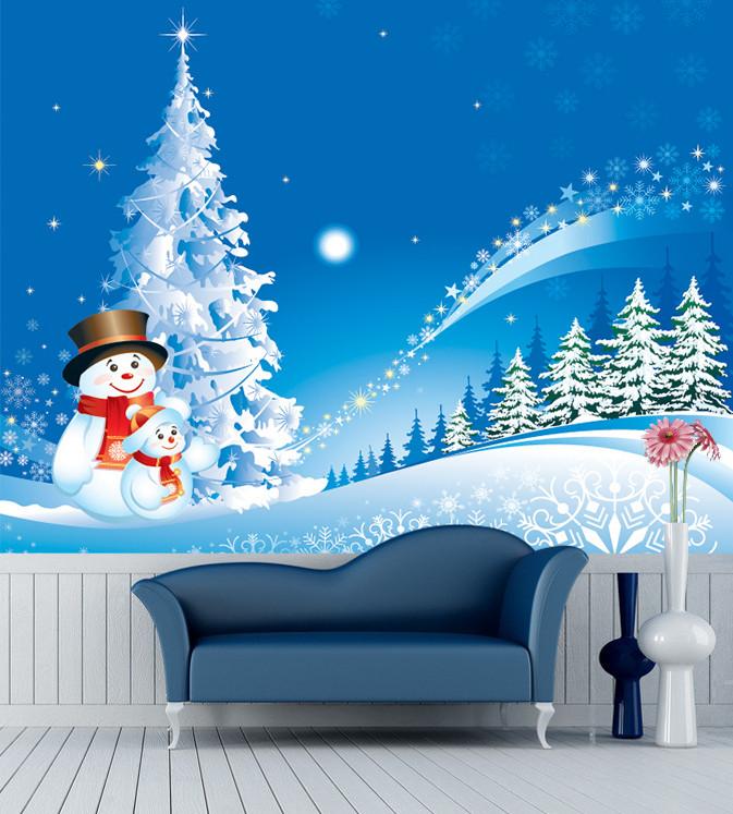 3D Christmas Snowman And Winter Night Wallpaper AJ Wallpaper 