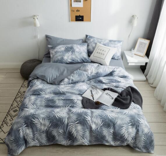 3D Gray Leaves 14050 Bed Pillowcases Quilt